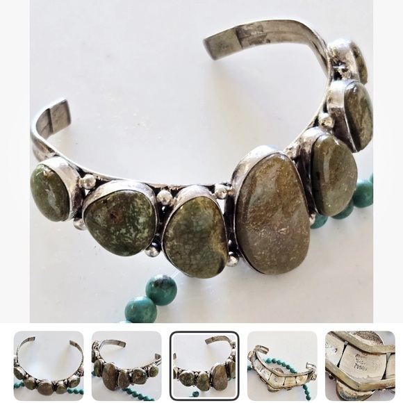 Jewelry - Native American Wilson Padilla Turquoise Sterling Silver Bracelet. 7 inch.